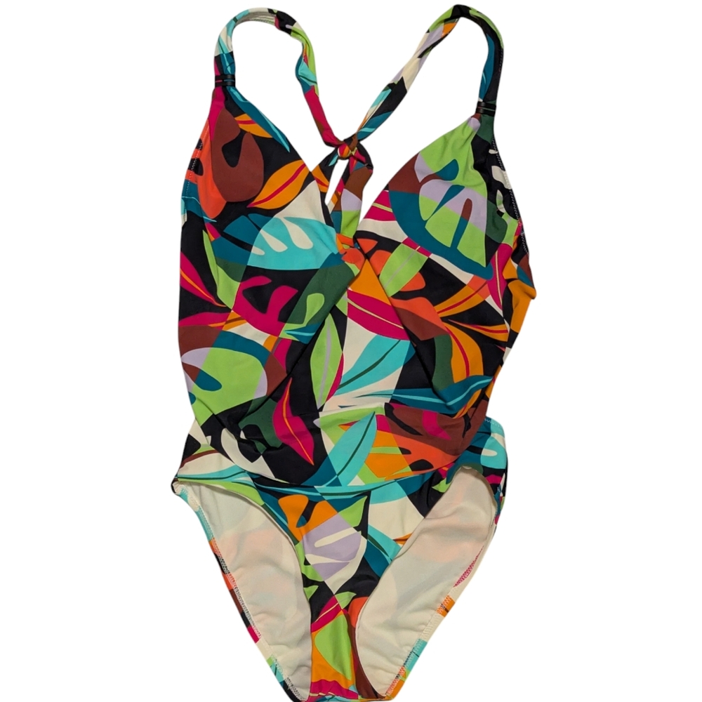 Bar lll Floral Flirt Halter Tankini Top Women's Swimsuit XS Multi color Swim